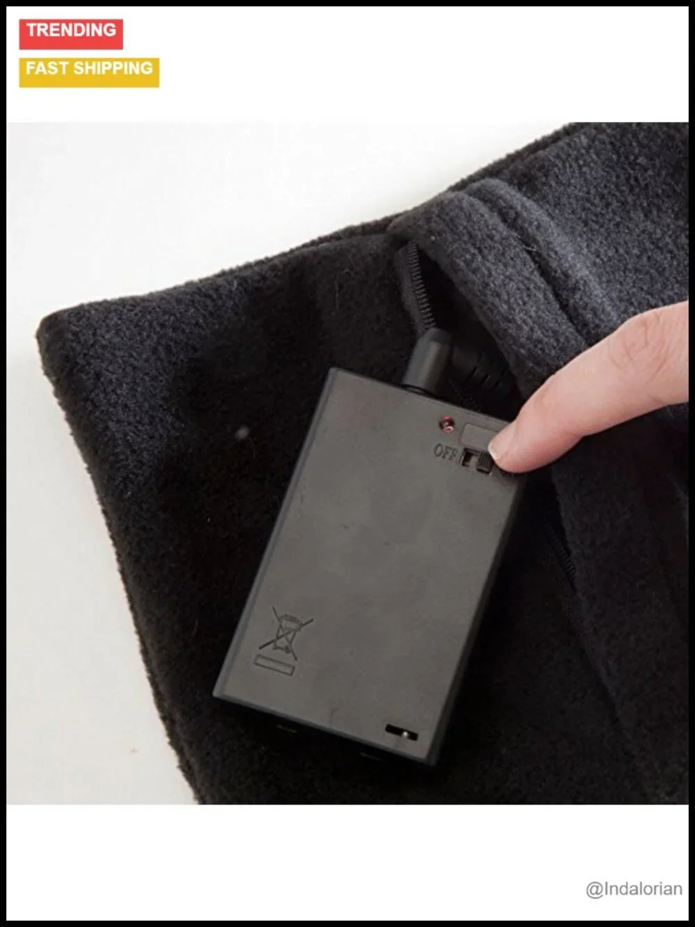 Micro Fleece Battery-Operated Heated Scarf with Pockets